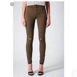 Khaki Topshop Leigh Jeans